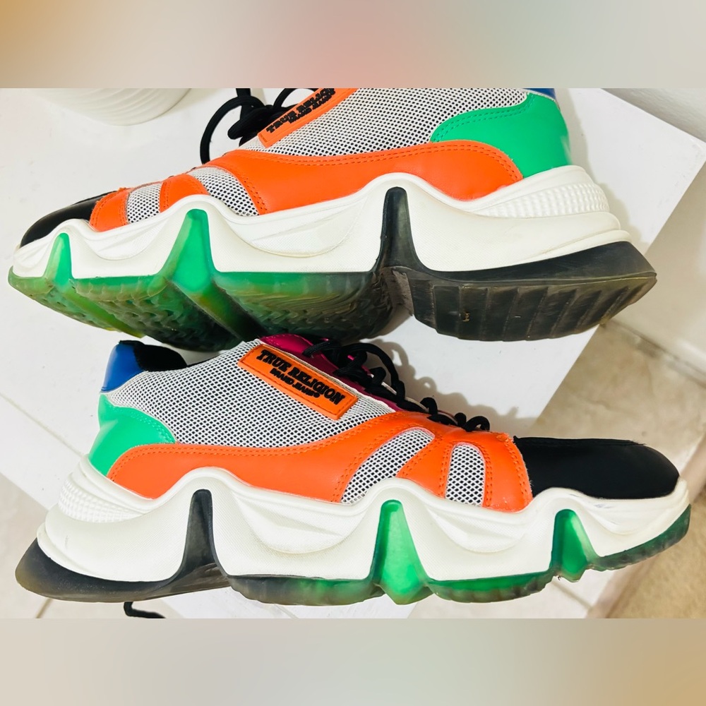 TRUE RELIGION Chunky Sneakers - Vibrant Color Block Design. Size 10. - Picture 8 of 11